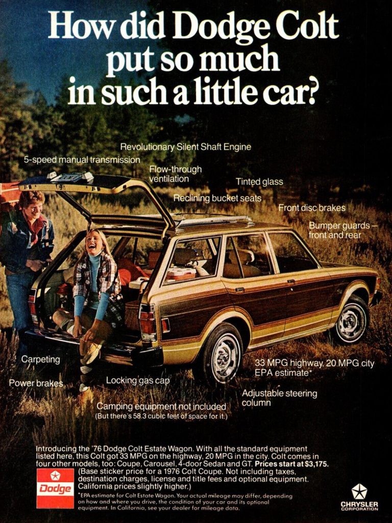 1976 Dodge Colt Estate Ad