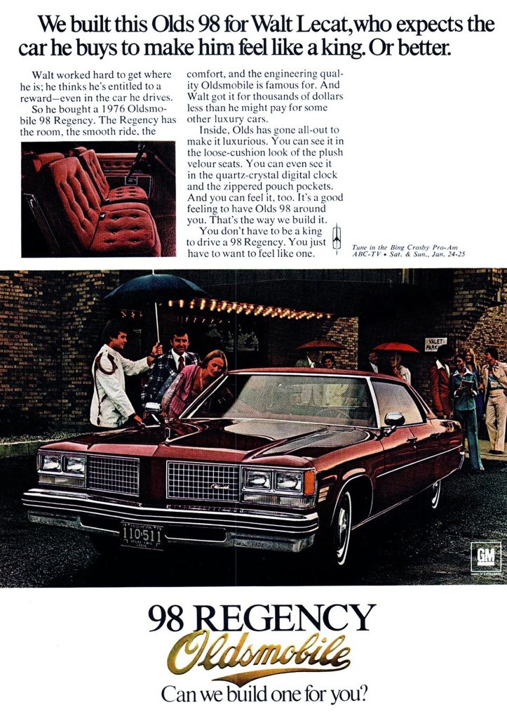 1976 Oldsmobile 98 Regency Ad