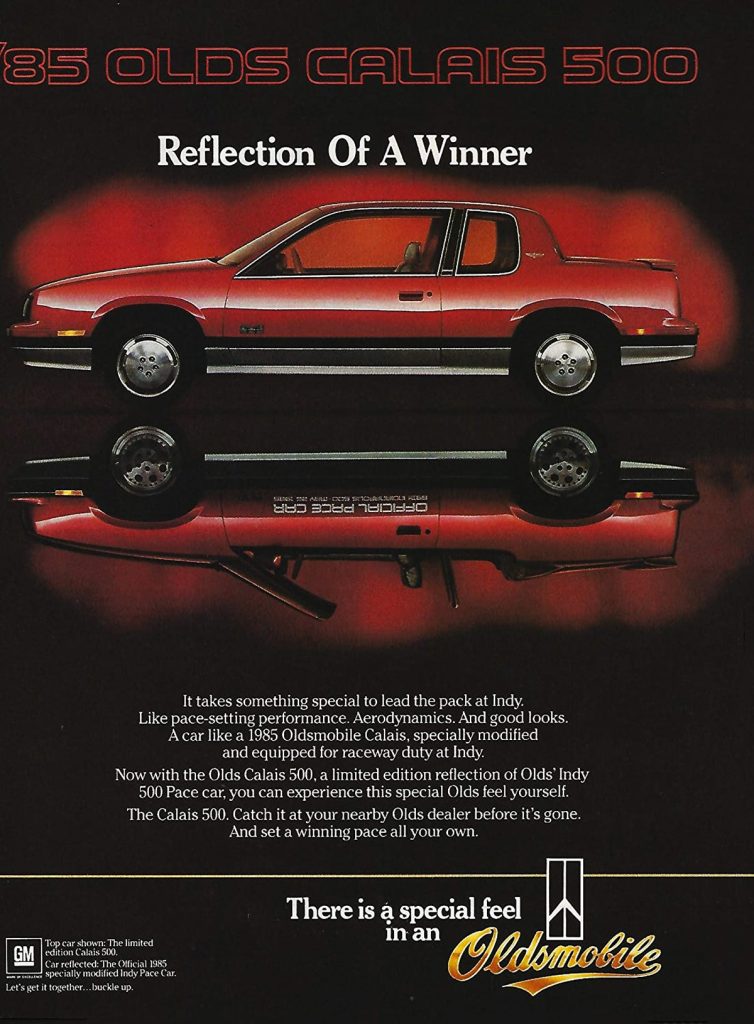 1985 Cutlass Calais Ad (Calais 500 Pace Car)