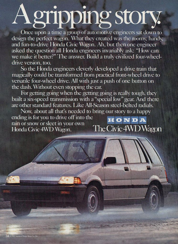 1986 Honda Civic 4WD Wagon Ad