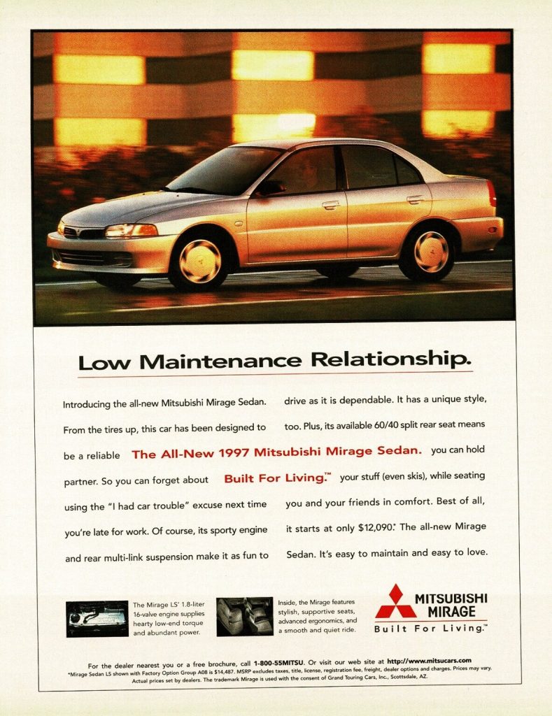 1996 Mitsubishi Mirage Ad
