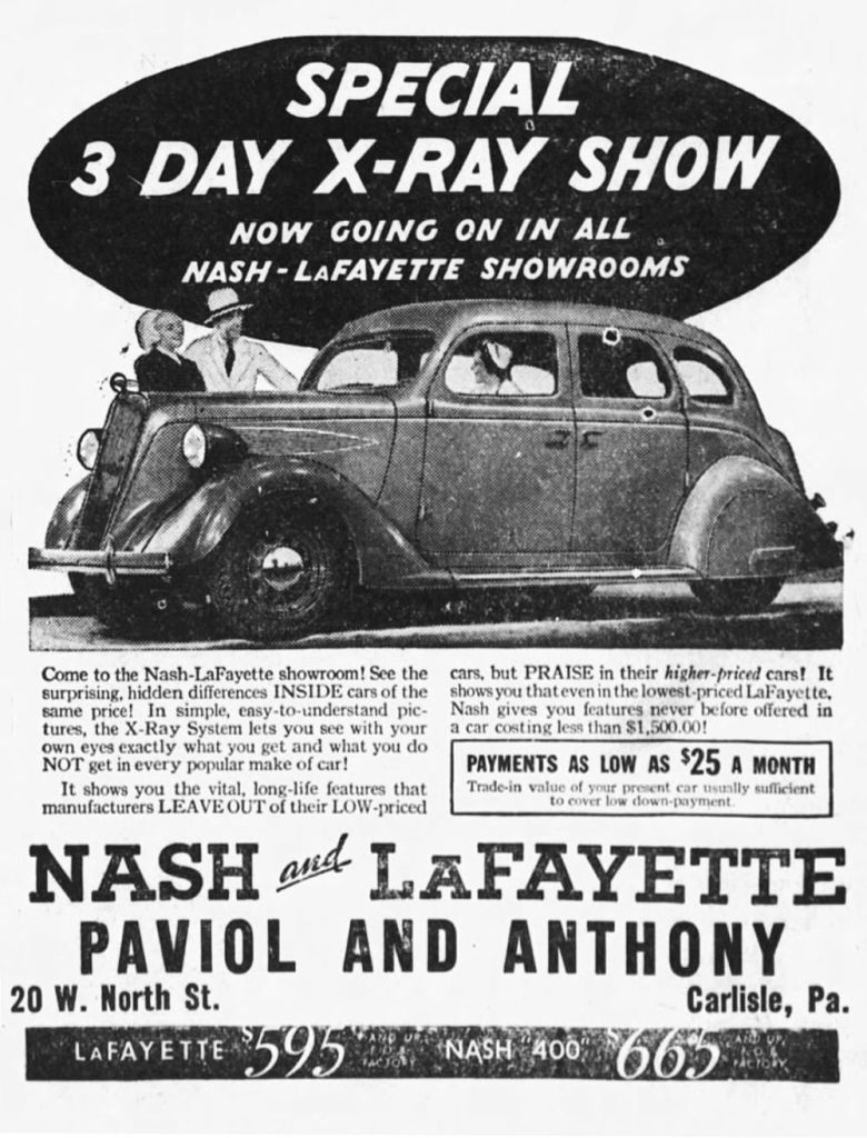 1939 Nash and LaFayette Ad, X-Ray,