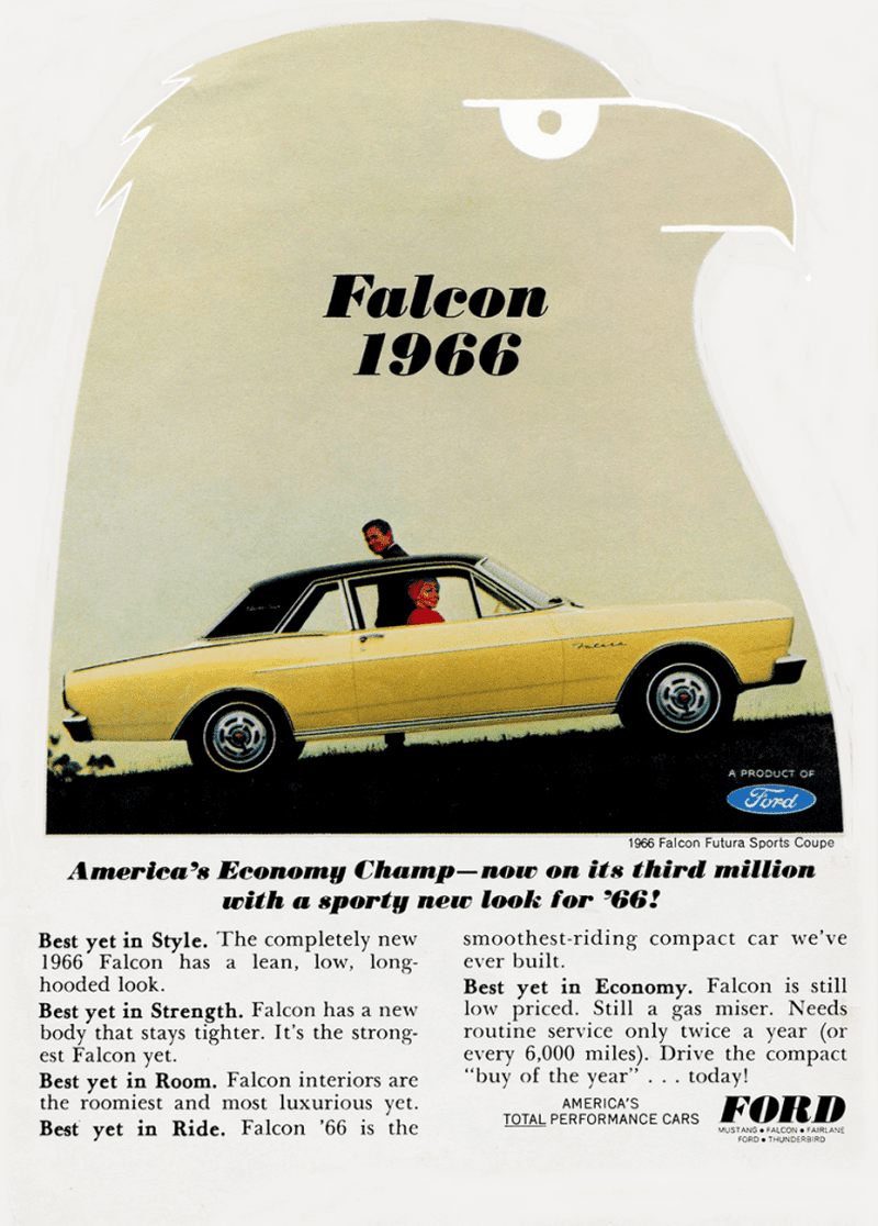 1966 Ford Flacon Ad, Yellow