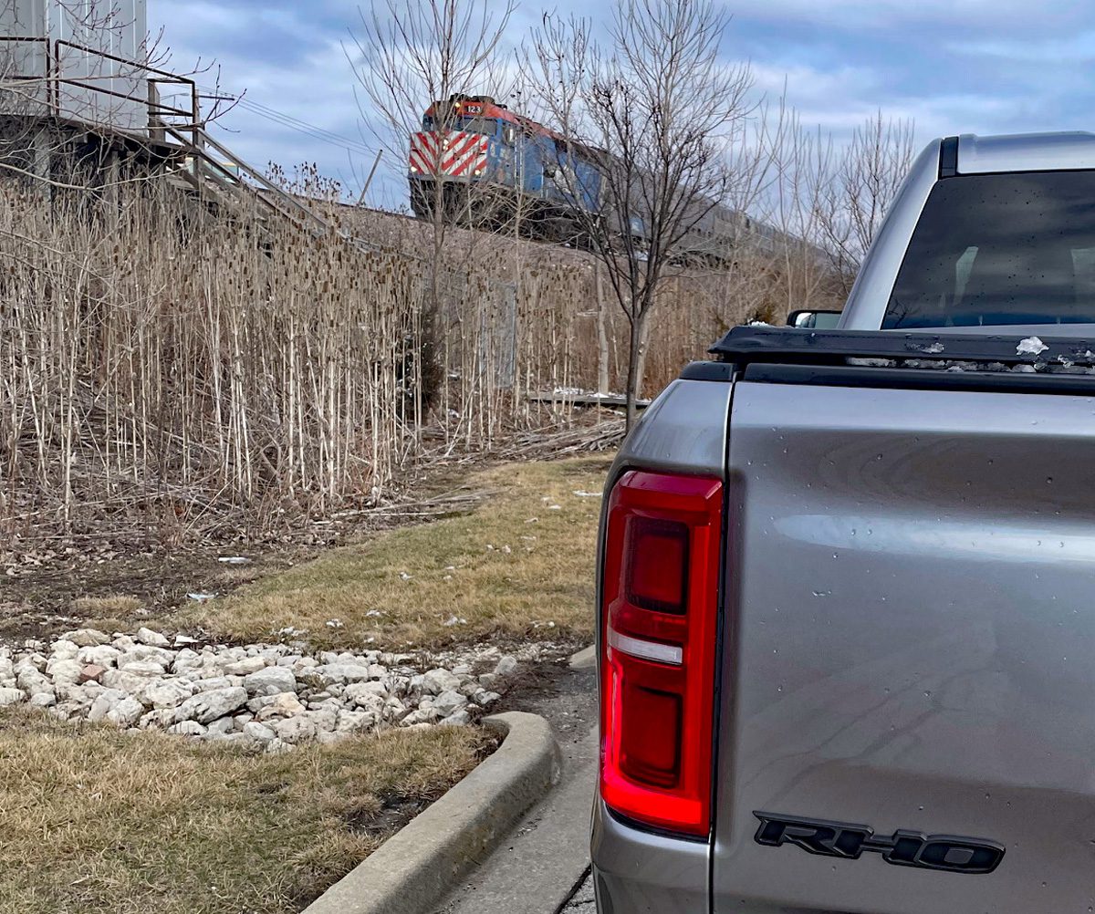 2025 Ram 1500 RHO, Metra train