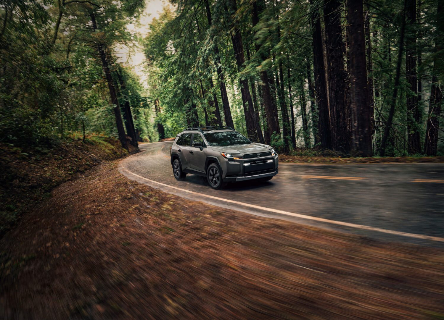 2026 Toyota RAV4 Woodland, at speed, green