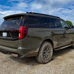 Rear 3/4, muddy, 2025 Ford Expedition Tremor