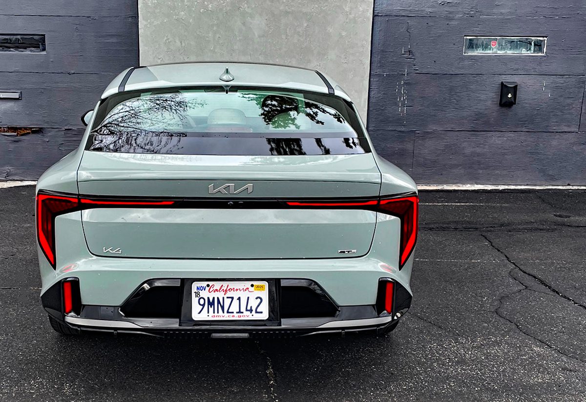 2025 Kia K4 GT-Line, rear view,