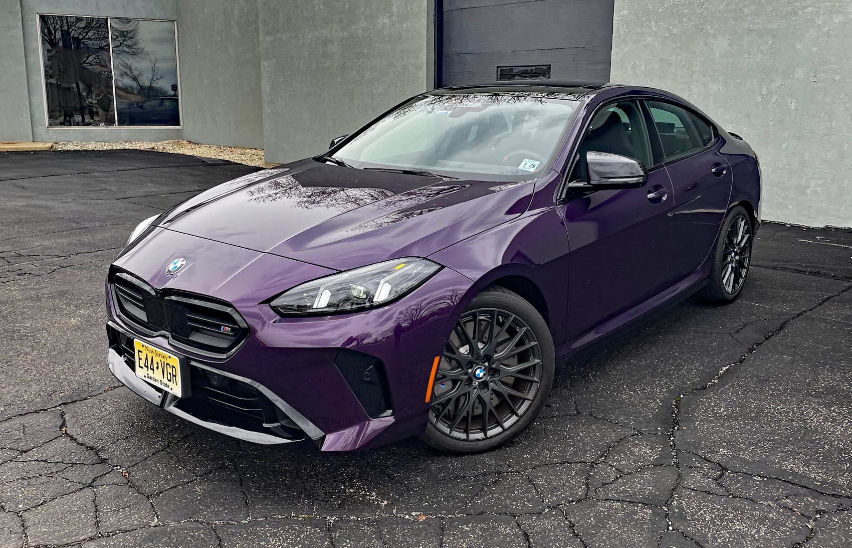 Thundernight Metallic, 2025 BMW M235, front 3/4, purple