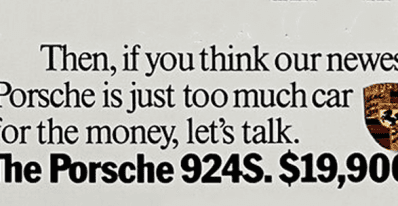 1986 Porsche 924S, price, $19,900