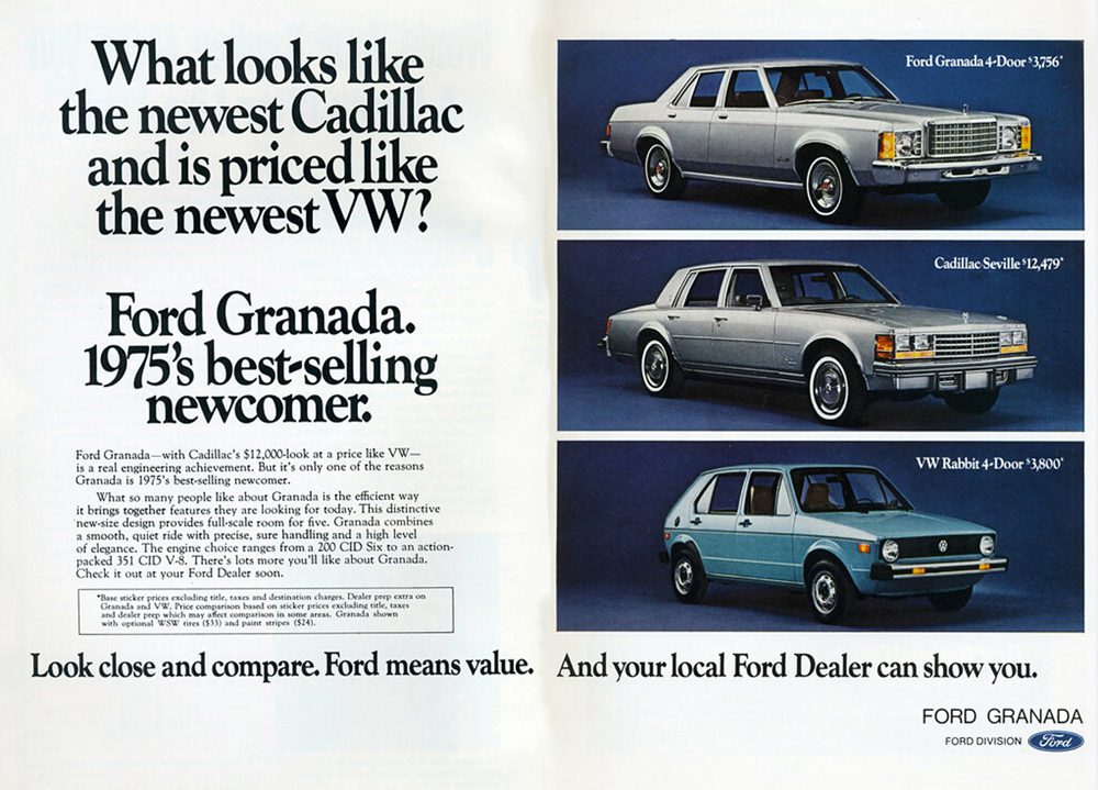 1975 Ford Granada comparison Ad