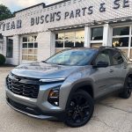 2025 Chevrolet Equinox Midnight Edition, front 3/4 view, Black Wheels,