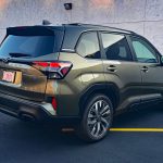 2025 Subaru Forester Touring Hybrid, rear 3/4 view, green