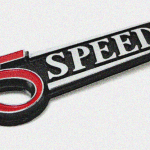 Manual transmission badge. (Datsun 280Z)