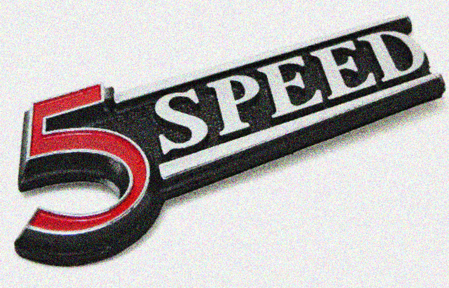 Manual transmission badge. (Datsun 280Z)