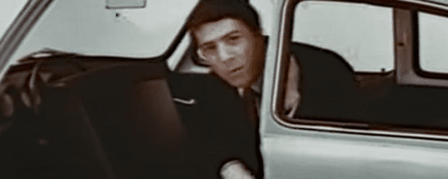 1966 Volkswagen Fastback Commercial featuring Dustin Hoffman, back seat
