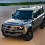 2025 Land Rover Defender 110 X-Dynamic SE in Silicon Silver, front 3/4 view