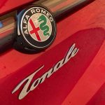 2025 Alfa Romeo Tonale Veloce in Alfa Rosso, rear-deck tonale badge,
