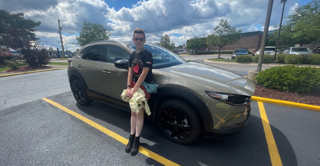 2024 Mazda CX-30 2.5 Carbo Turbo in Zircon Sand Metallic, Car shopping with Gen Z