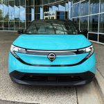 2026 Nissan Leaf in Seabreeze Blue Pearl, front end