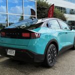 2026 Nissan Leaf in Seabreeze Blue Pearl, rear 3/4 view