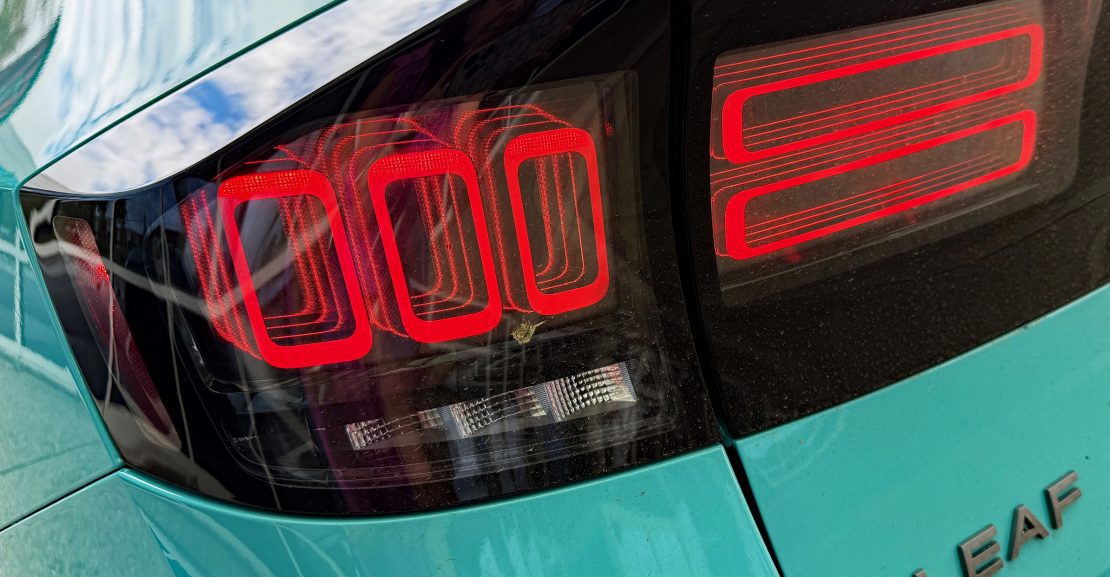 2026 Nissan Leaf in Seabreeze Blue Pearl, LED taillight detail