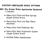 1968 Apprehender package standard equipment, Police Package