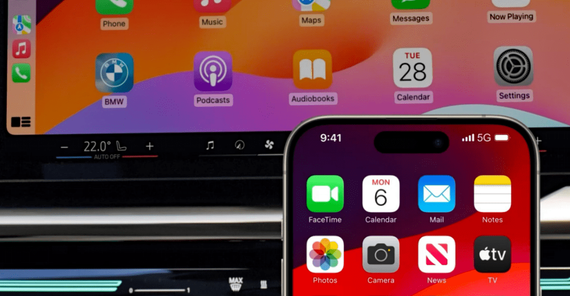 Apple CarPlay as seen in a BMW