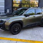 2026 Subaru Forester Wilderness, green, front 3/4 view