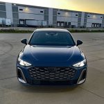 2025 Audi S5 in Ascari Blue, front view, dusk