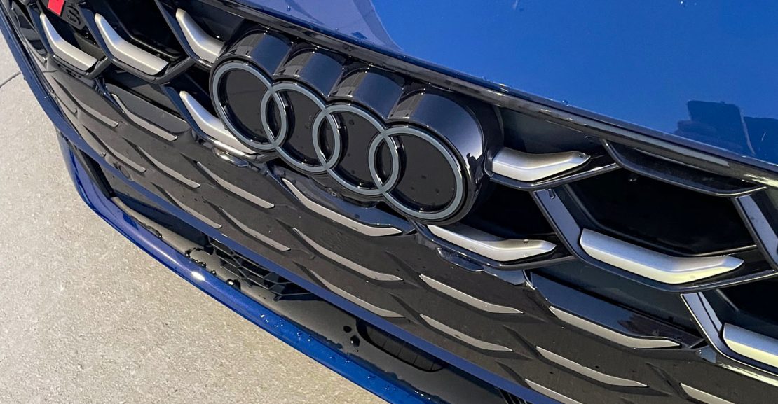 2025 Audi S5 in Ascari Blue, grille detail,