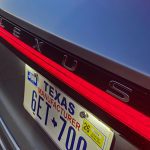 2025 Lexus RX 500h F Sport Performance in Iridium, rear Lexus badge, tailgate detail,