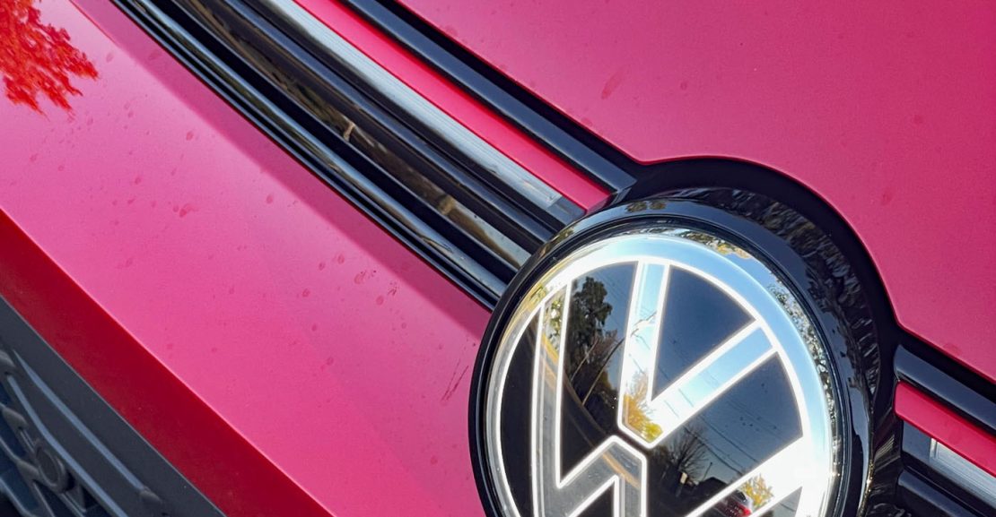 2025 Volkswagen Golf GTI SE in Kings Red, grille detail,