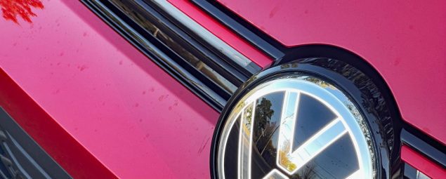 2025 Volkswagen Golf GTI SE in Kings Red, grille detail,