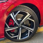 2025 Volkswagen Golf GTI SE in Kings Red, Wheels, calipers, red calipers,
