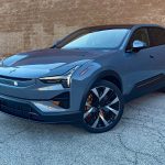 2025 Polestar 3 in Thunder. Front 3/4 view.