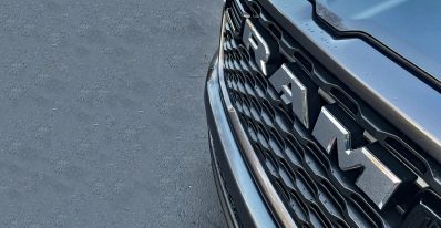 2026 Ram 1500 Big Horn in Granite Crystal, grille detail,