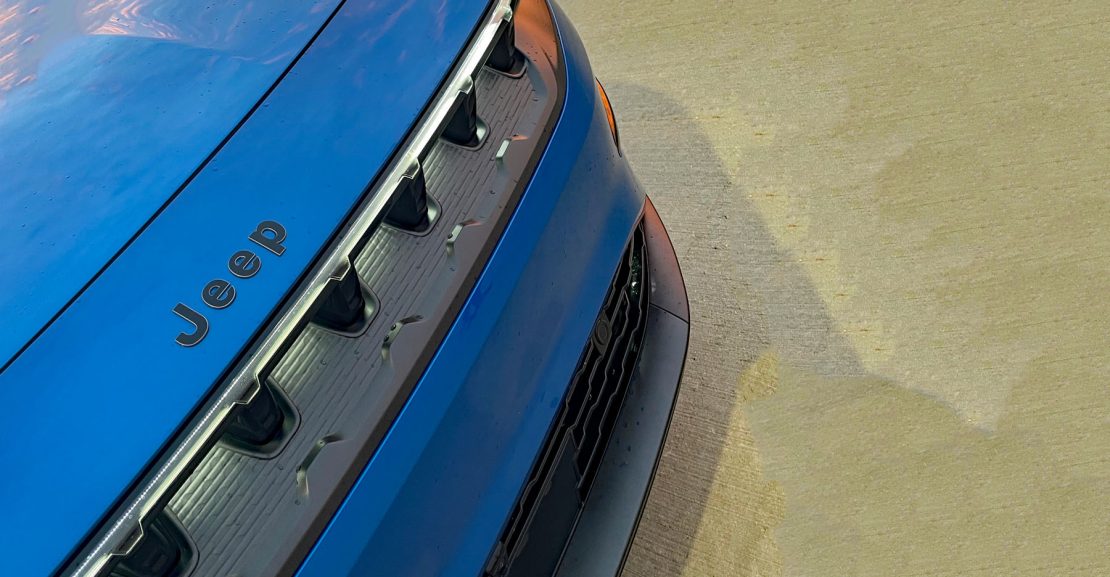 2025 Jeep Wagoneer S Launch Edition in Hydro Blue Pearl, grille detail,