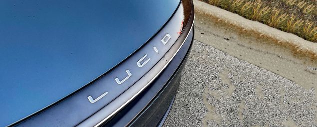 2026 Lucid Air Touring in Fathom Blue, grille detail,