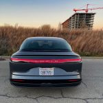 2026 Lucid Air Touring in Fathom Blue, review, sunset,