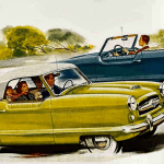 1954 Nash Metropolitan, ad art, coupe and convertible,