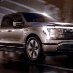 Ford F-150 Lighting, in motion, driving