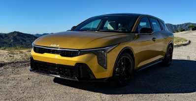 2026 Kia K4 Hatchback, front 3/4 view,