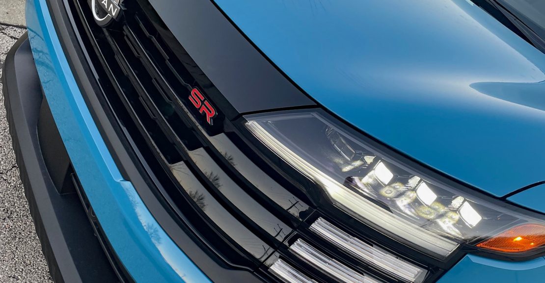 2026 Nissan Kicks SR in Arctic Ice Blue, front end,