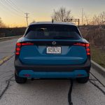 2026 Nissan Kicks SR in Arctic Ice Blue, rear view,