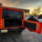 2025 Jeep Wrangler Sahara in Joose, cargo area, rear view, tailgate open,