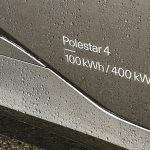 2026 Polestar 4 in Stratus, fender stat sticker, applique,