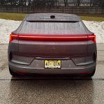 2026 Polestar 4 in Stratus, no rear glass, no back glass,