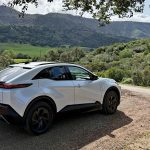 2026 Toyota C-HR SE, california, rear 3/4 view, white,