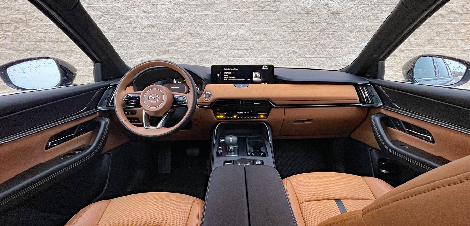 2026 Mazda CX-70 Turbo S Premium Plus, dashboard, tan and black cabin,