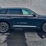 2026 Lincoln Aviator Black Label in Cenote Green, profile, white wall,